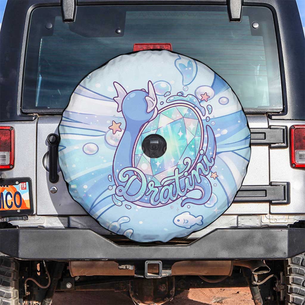 Dratini Spare Tire Cover Pastel Aquatic Crystal Art
