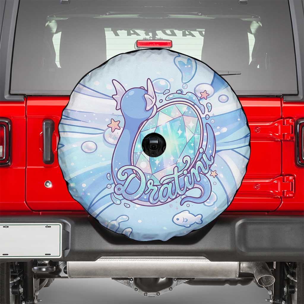 Dratini Spare Tire Cover Pastel Aquatic Crystal Art