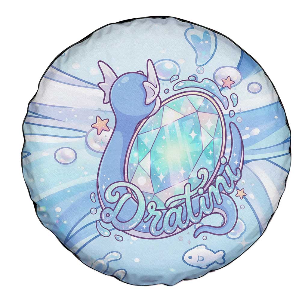 Dratini Spare Tire Cover Pastel Aquatic Crystal Art
