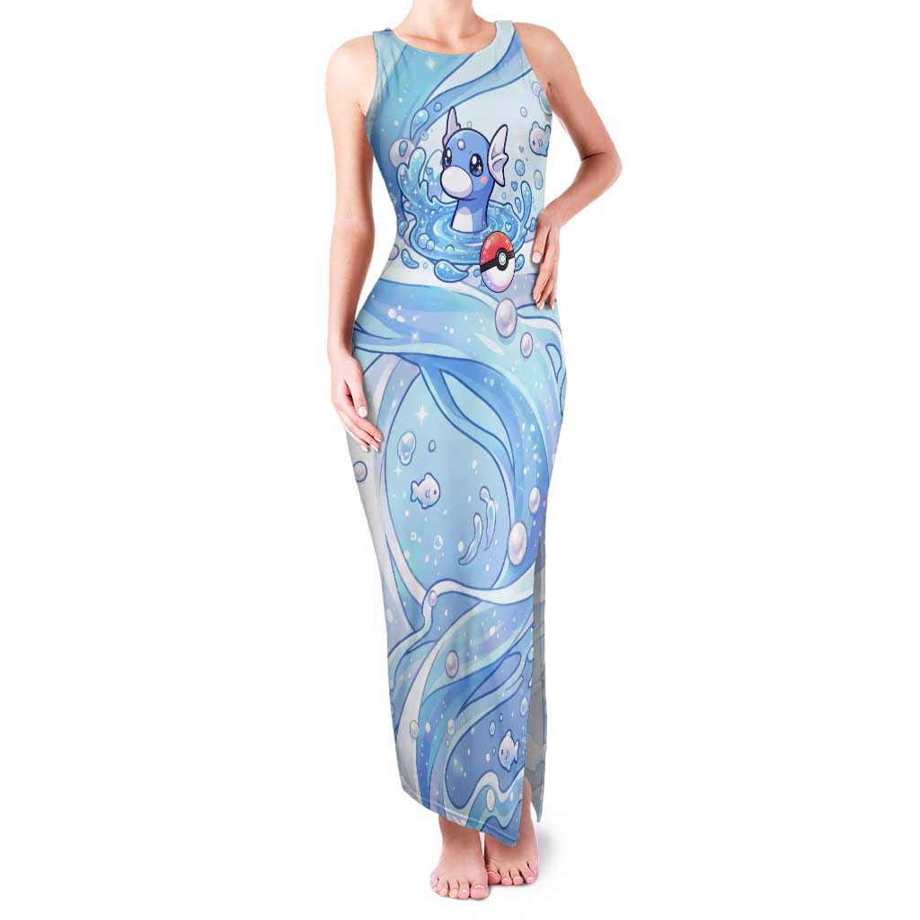 Dratini Tank Maxi Dress Pastel Aquatic Crystal Art