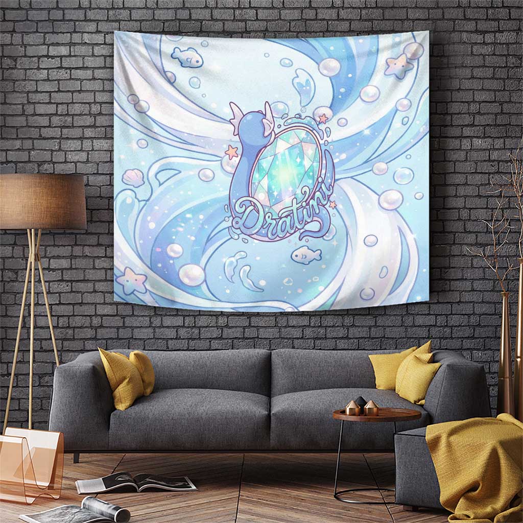 Dratini Tapestry Pastel Aquatic Crystal Art