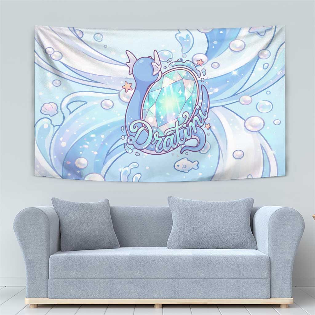 Dratini Tapestry Pastel Aquatic Crystal Art