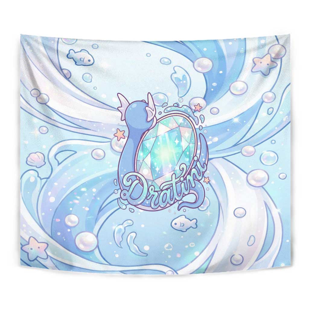 Dratini Tapestry Pastel Aquatic Crystal Art