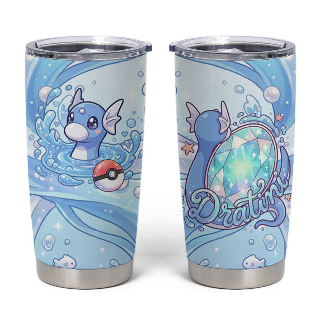 Dratini Tumbler Cup Pastel Aquatic Crystal Art