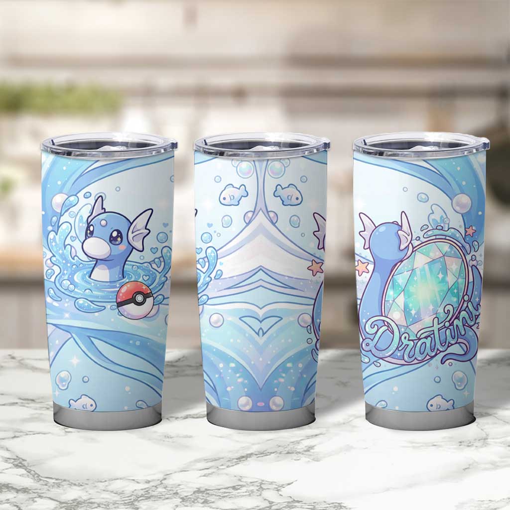 Dratini Tumbler Cup Pastel Aquatic Crystal Art