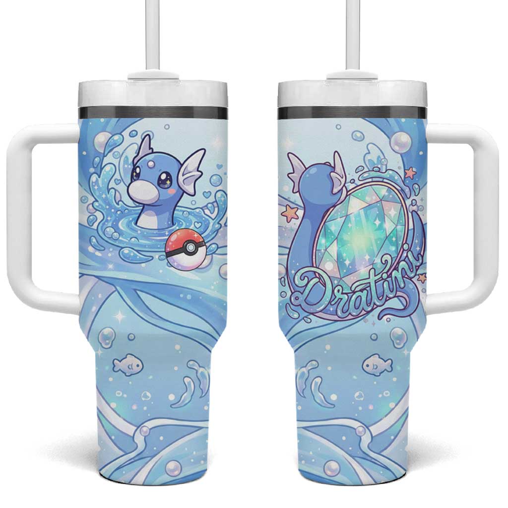 Dratini Tumbler With Handle Pastel Aquatic Crystal Art