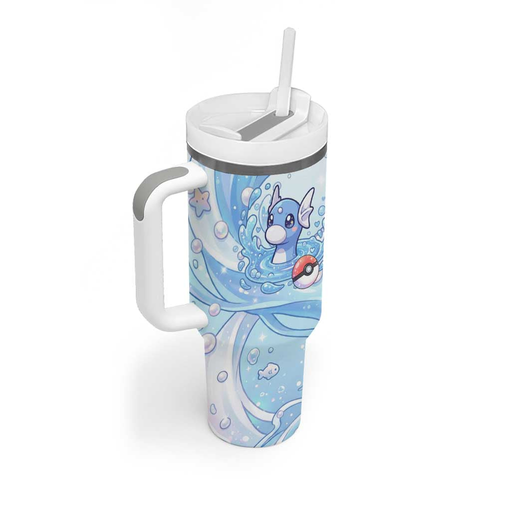Dratini Tumbler With Handle Pastel Aquatic Crystal Art