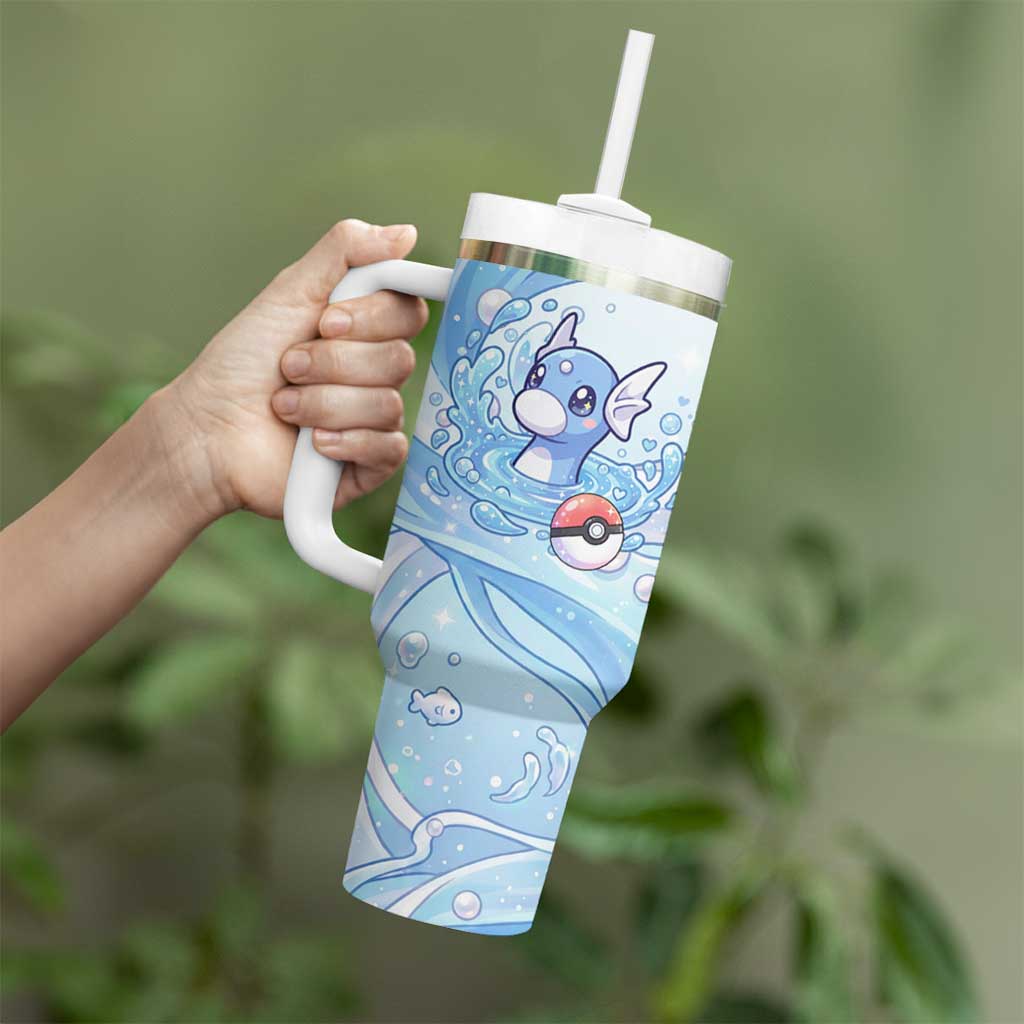Dratini Tumbler With Handle Pastel Aquatic Crystal Art