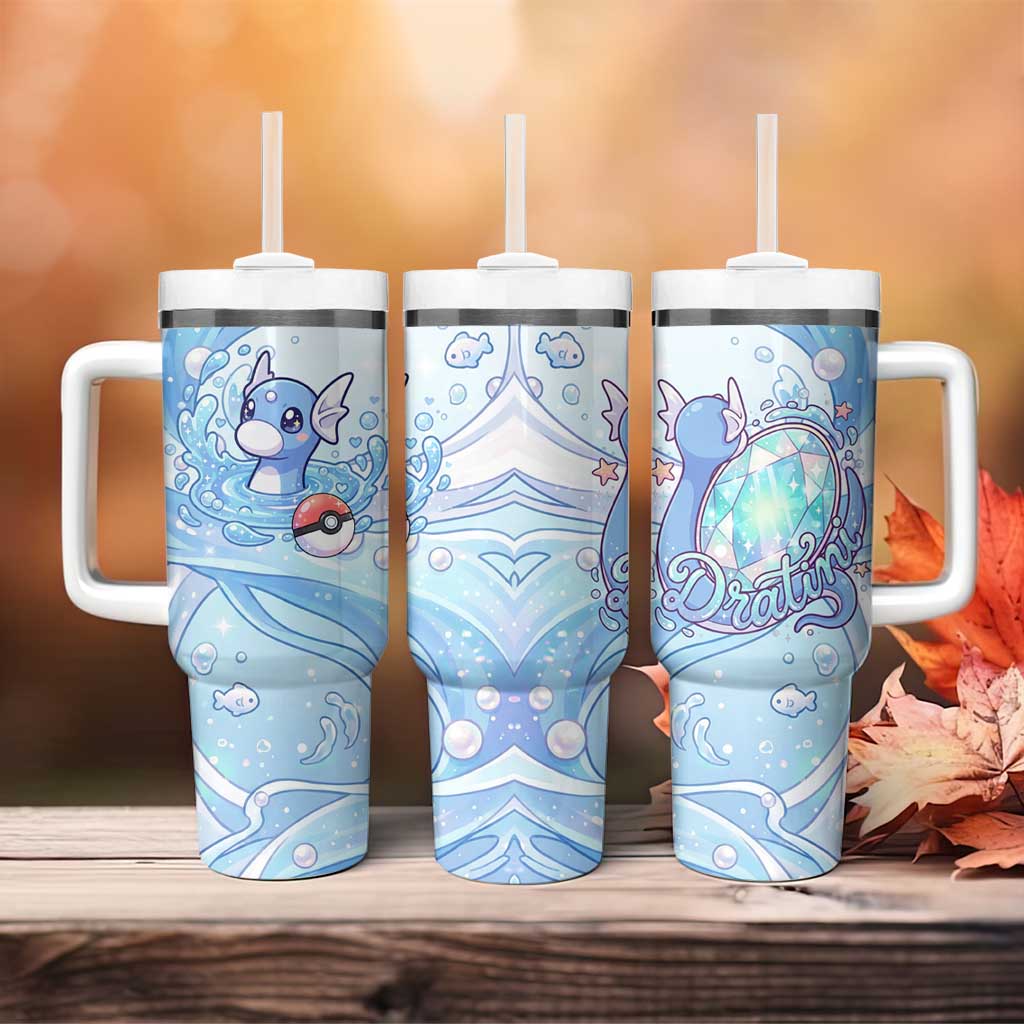 Dratini Tumbler With Handle Pastel Aquatic Crystal Art