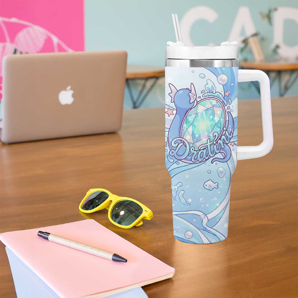 Dratini Tumbler With Handle Pastel Aquatic Crystal Art
