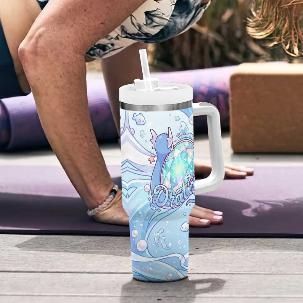 Dratini Tumbler With Handle Pastel Aquatic Crystal Art