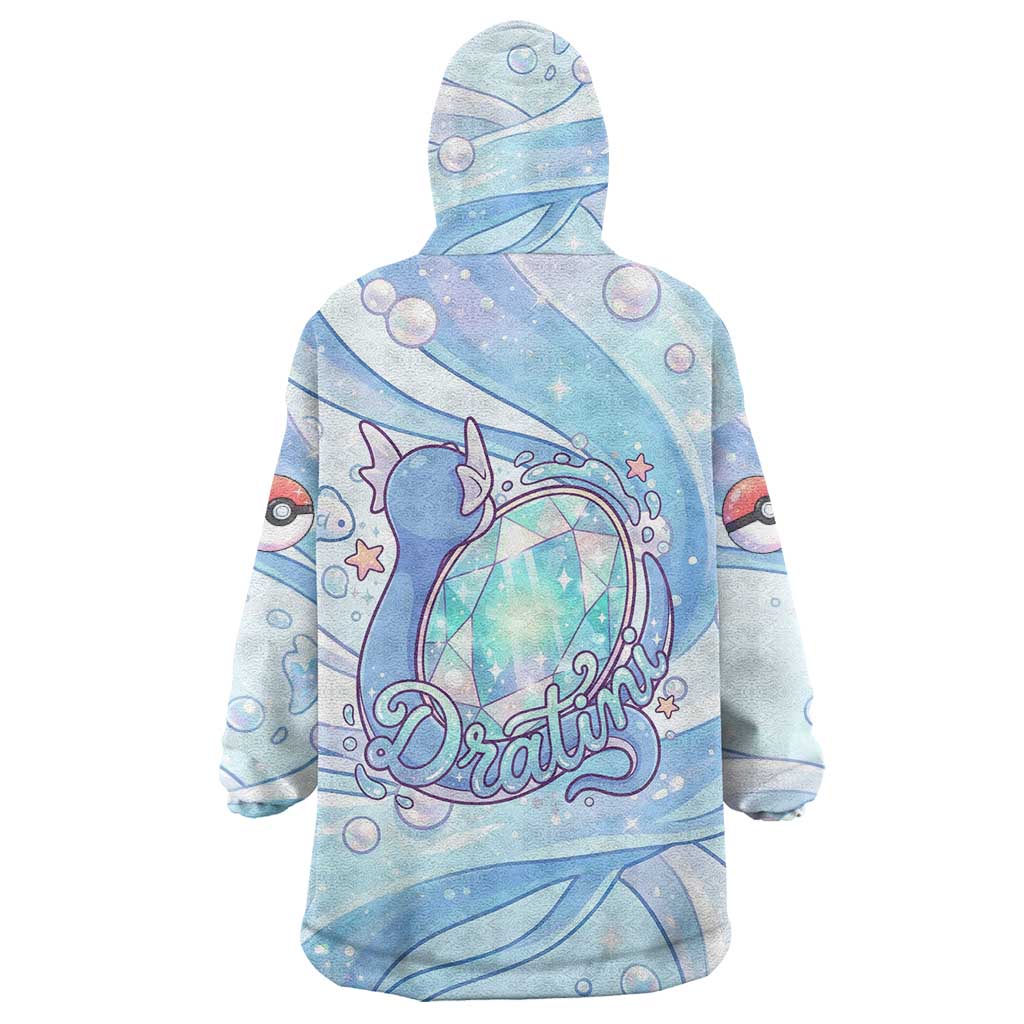 Dratini Wearable Blanket Hoodie Pastel Aquatic Crystal Art
