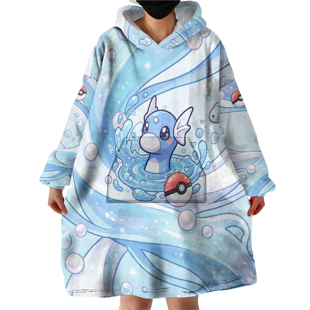 Dratini Wearable Blanket Hoodie Pastel Aquatic Crystal Art