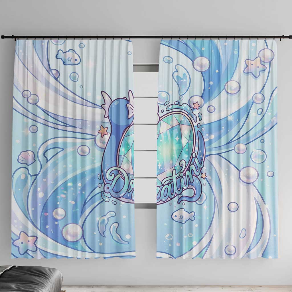 Dratini Window Curtain Pastel Aquatic Crystal Art
