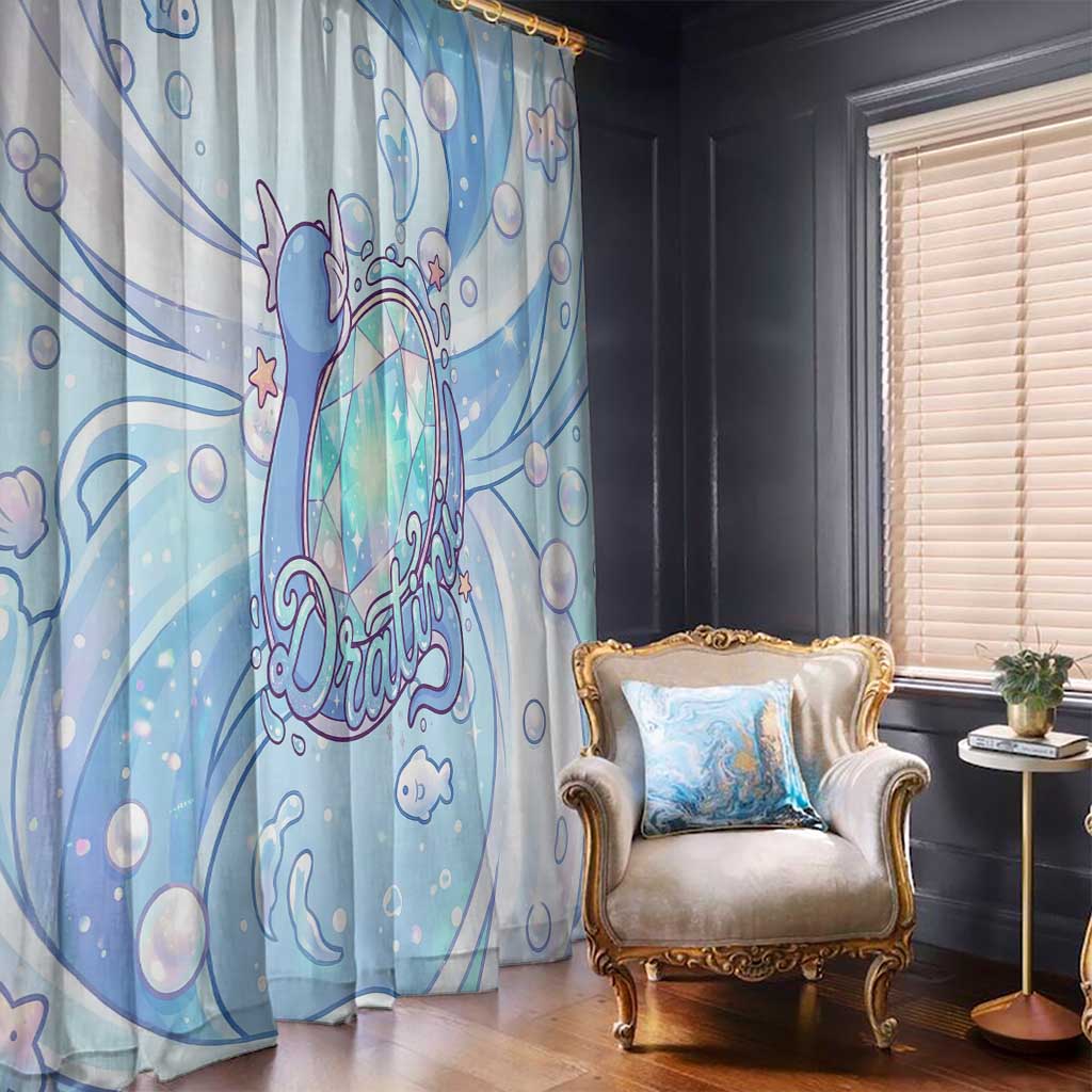 Dratini Window Curtain Pastel Aquatic Crystal Art