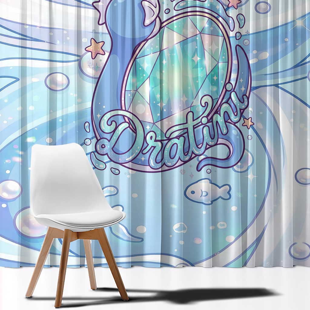 Dratini Window Curtain Pastel Aquatic Crystal Art