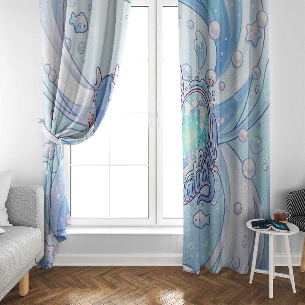 Dratini Window Curtain Pastel Aquatic Crystal Art