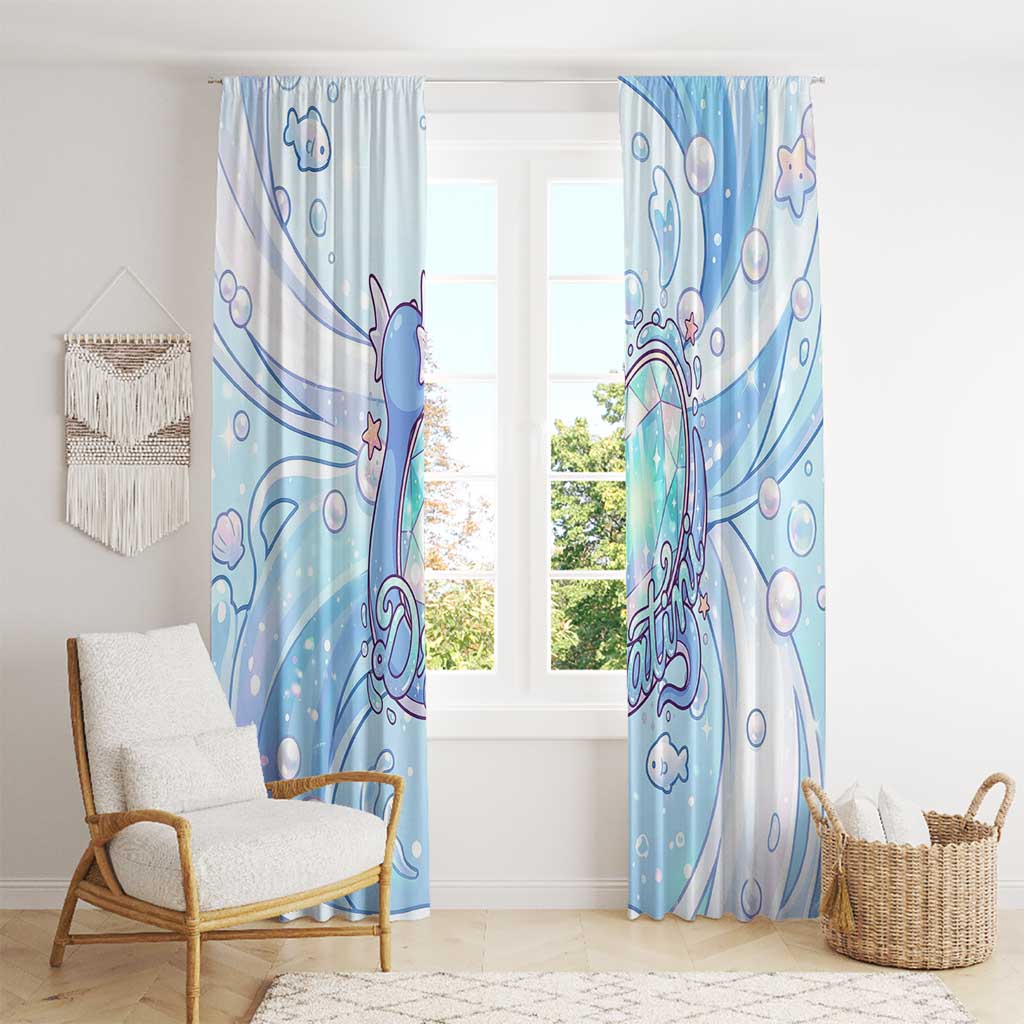 Dratini Window Curtain Pastel Aquatic Crystal Art