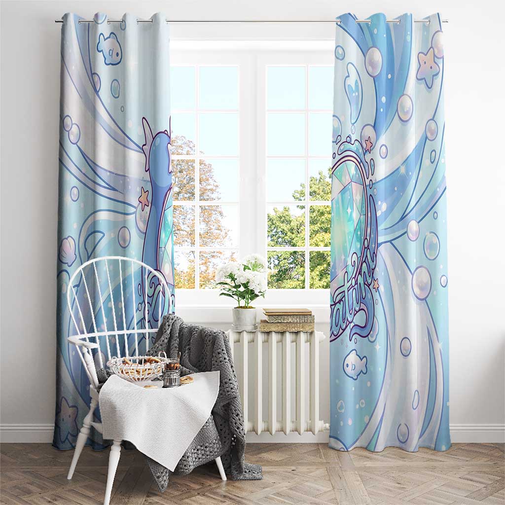 Dratini Window Curtain Pastel Aquatic Crystal Art
