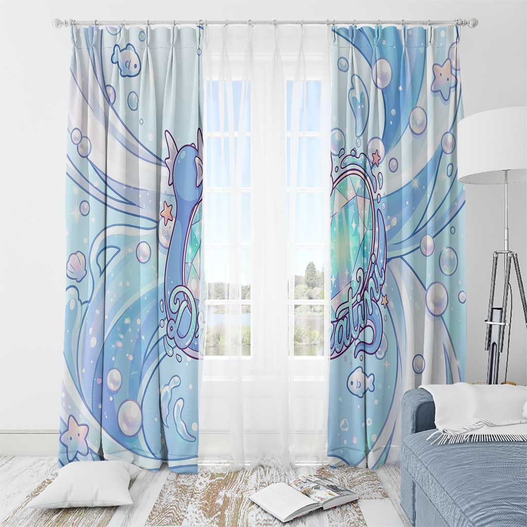 Dratini Window Curtain Pastel Aquatic Crystal Art