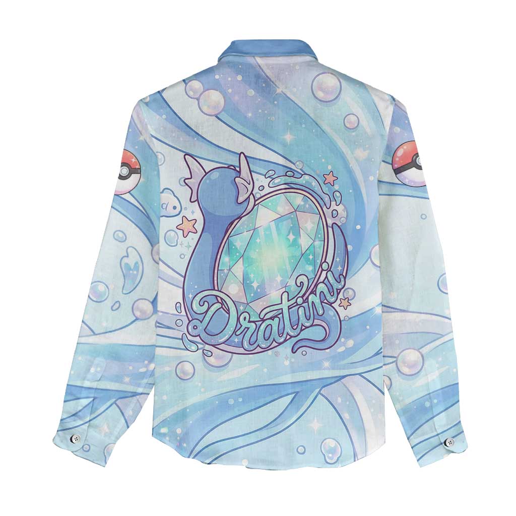 Dratini Women Casual Shirt Pastel Aquatic Crystal Art
