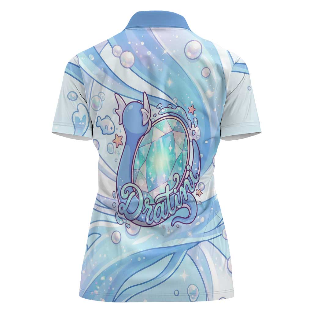 Dratini Women Polo Shirt Pastel Aquatic Crystal Art