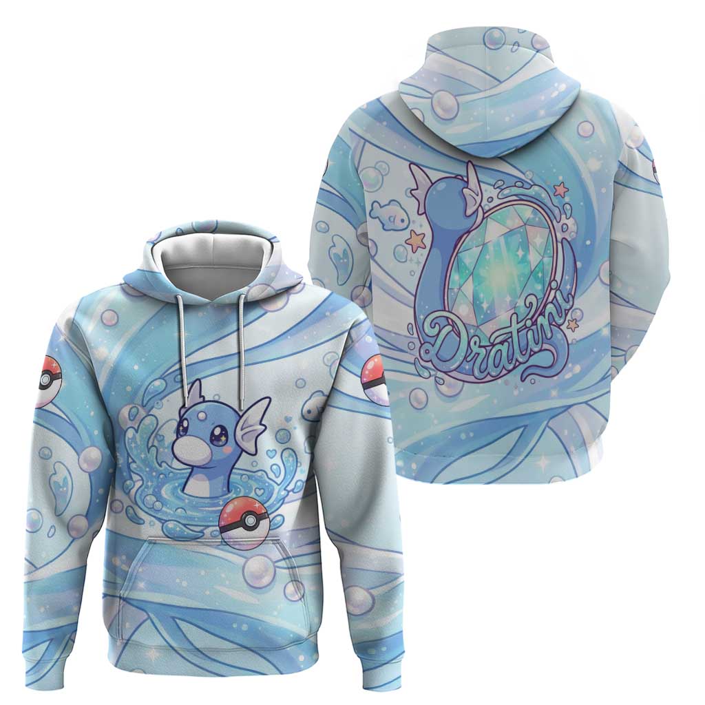 Dratini Zip Hoodie Pastel Aquatic Crystal Art