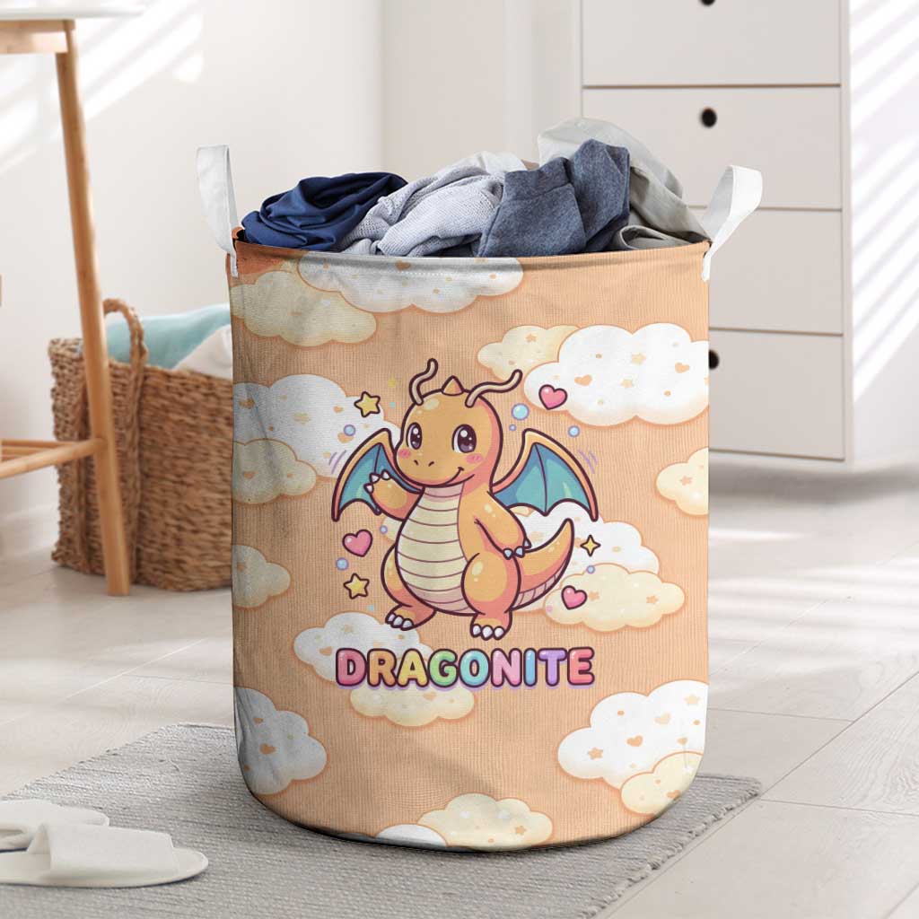 Dragonite Laundry Basket Whimsical Pastel Cloud Art