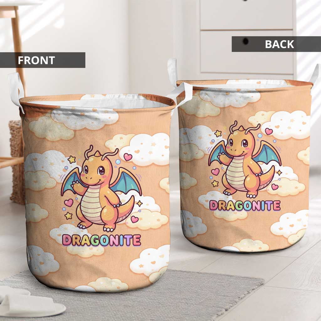 Dragonite Laundry Basket Whimsical Pastel Cloud Art