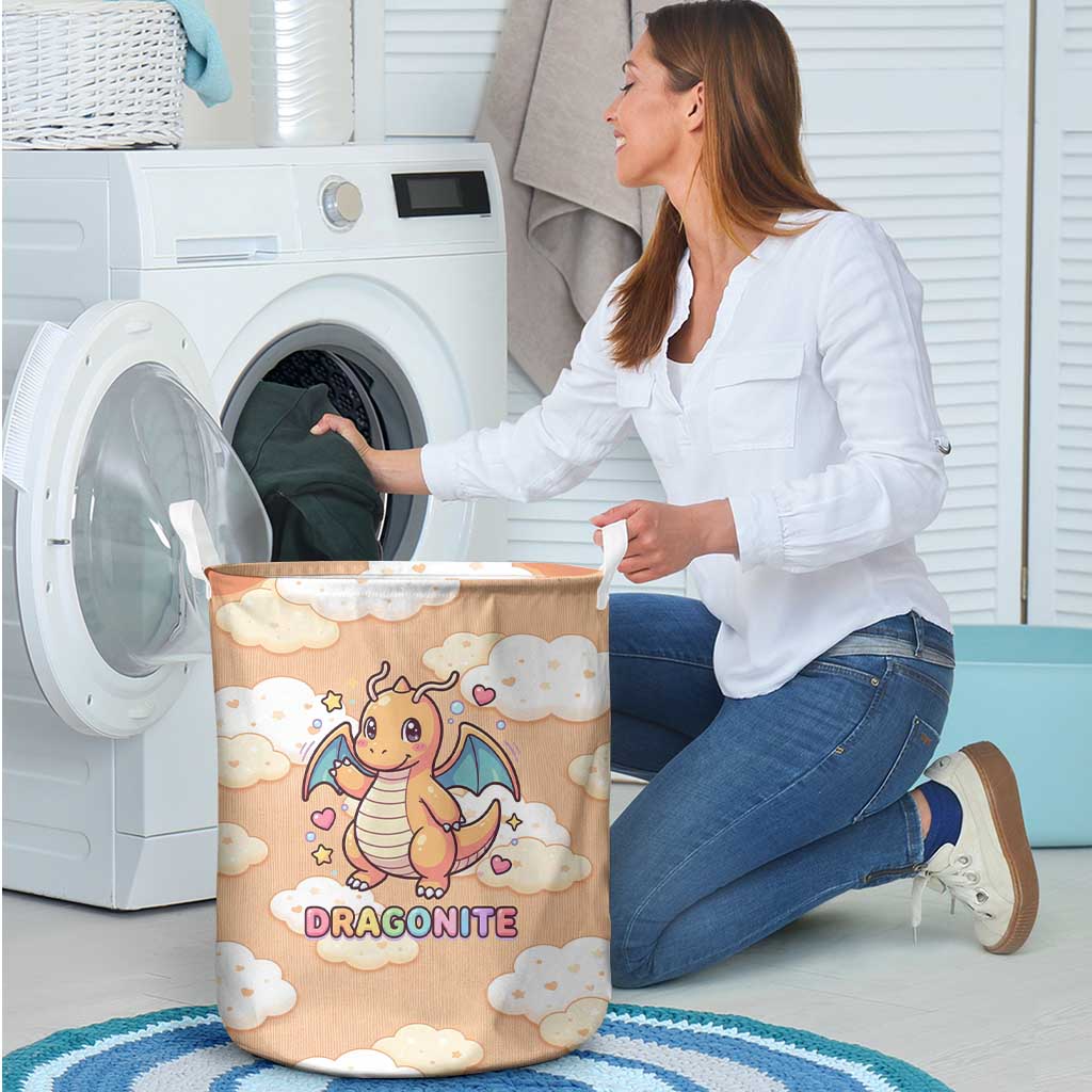 Dragonite Laundry Basket Whimsical Pastel Cloud Art