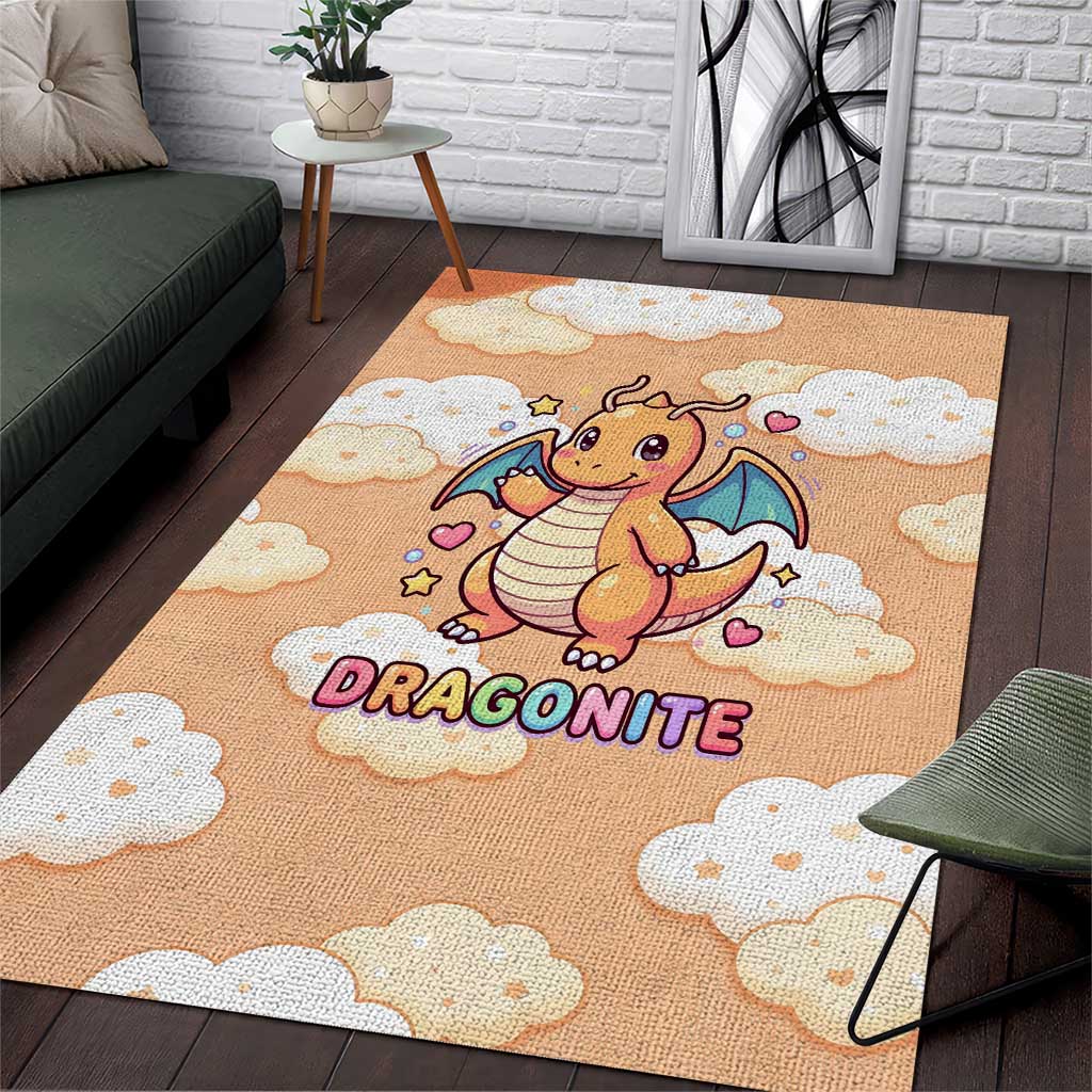 Dragonite Area Rug Whimsical Pastel Cloud Art