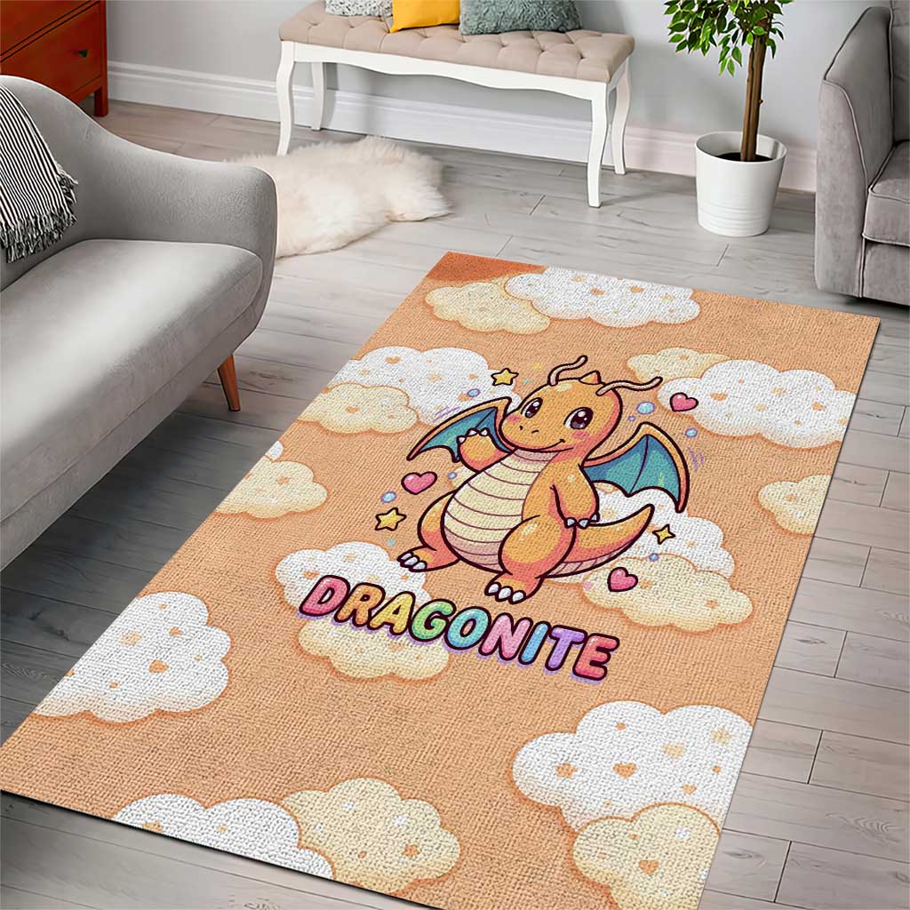 Dragonite Area Rug Whimsical Pastel Cloud Art