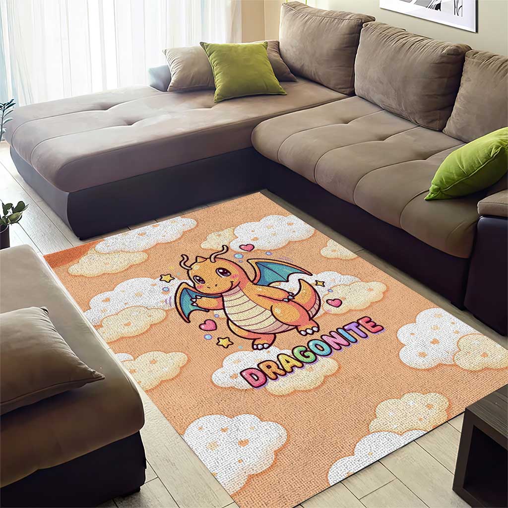 Dragonite Area Rug Whimsical Pastel Cloud Art
