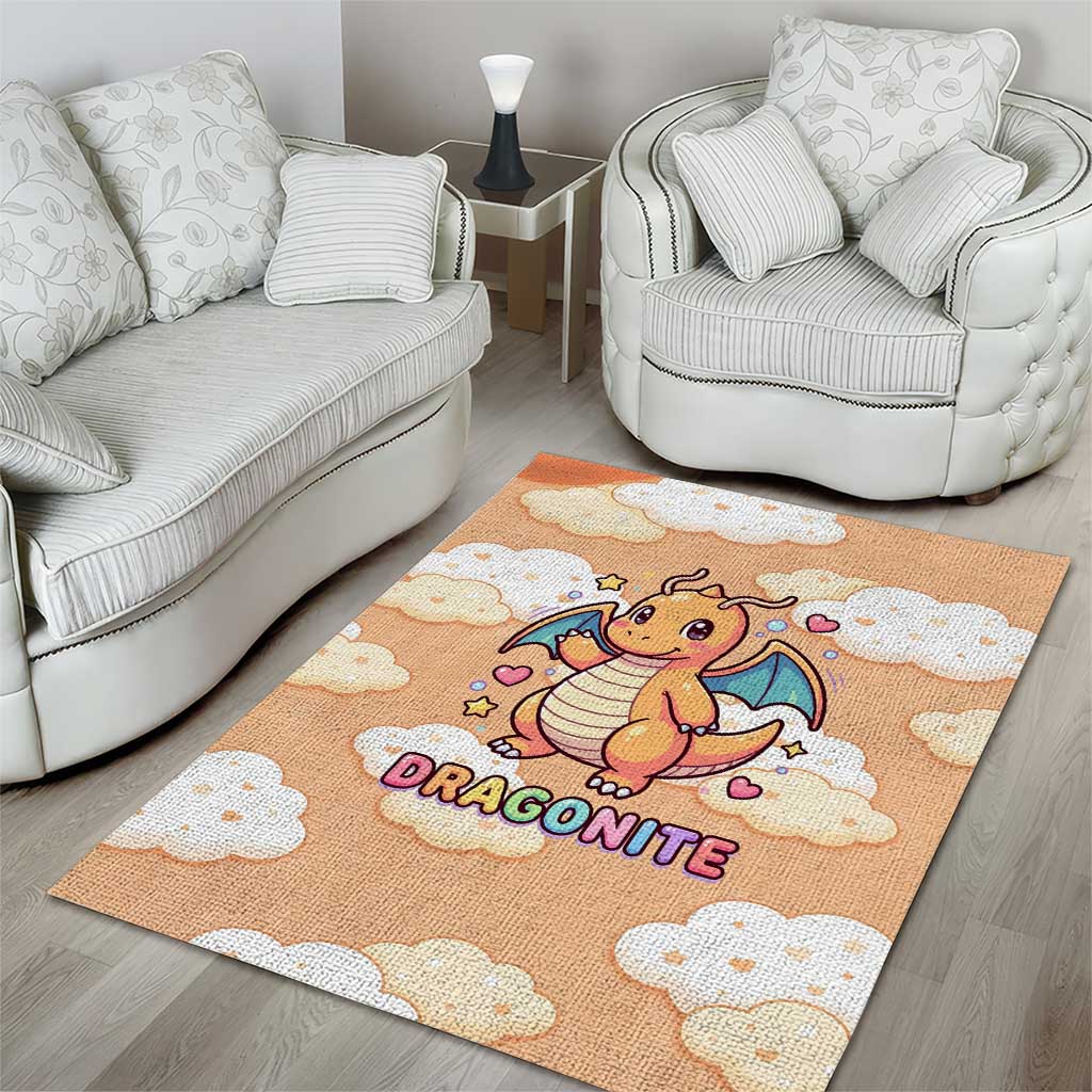 Dragonite Area Rug Whimsical Pastel Cloud Art
