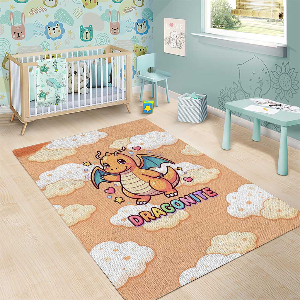 Dragonite Area Rug Whimsical Pastel Cloud Art