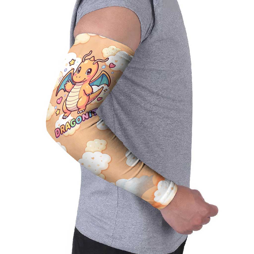 Dragonite Arm Sleeves Whimsical Pastel Cloud Art