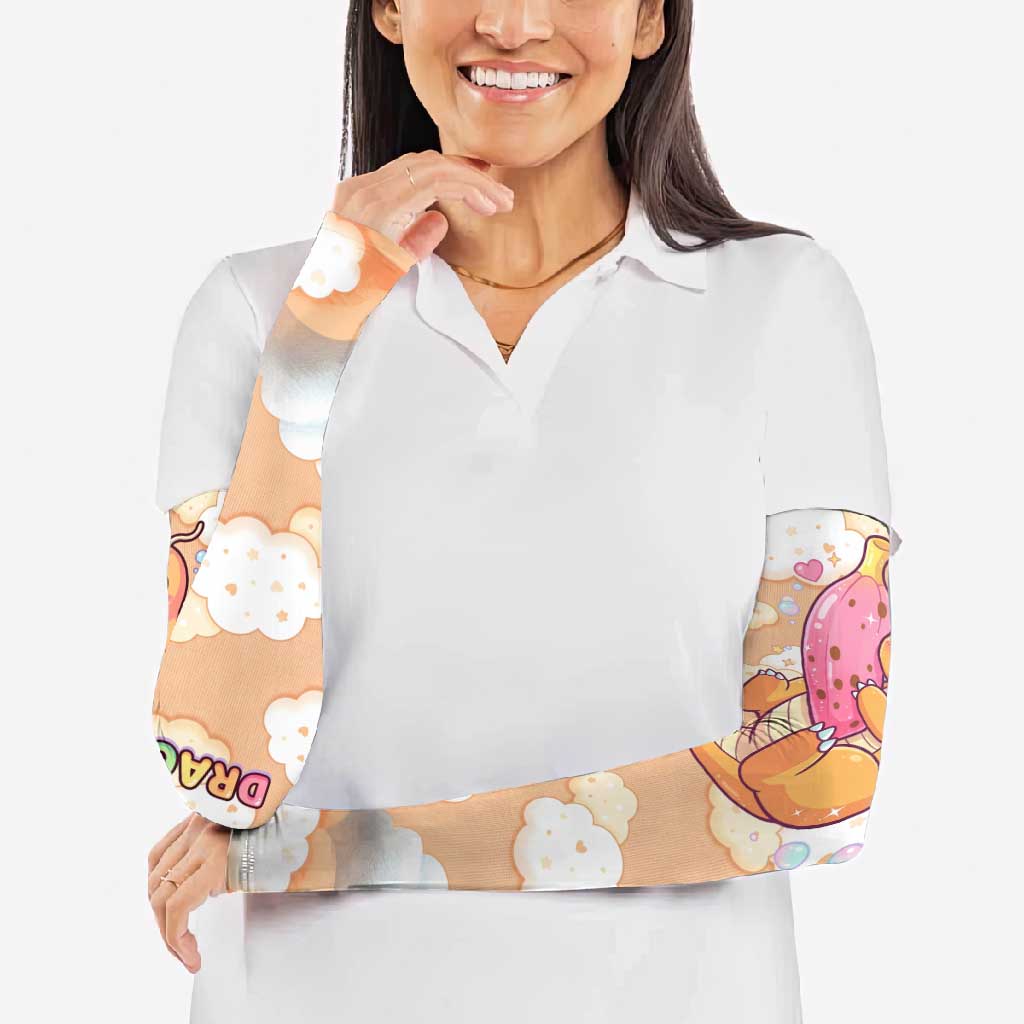 Dragonite Arm Sleeves Whimsical Pastel Cloud Art