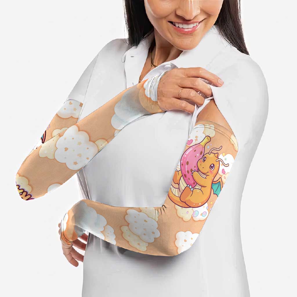 Dragonite Arm Sleeves Whimsical Pastel Cloud Art