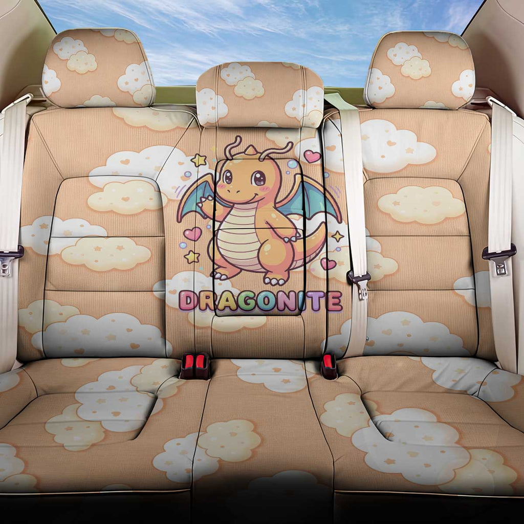 Dragonite Back Car Seat Cover Whimsical Pastel Cloud Art