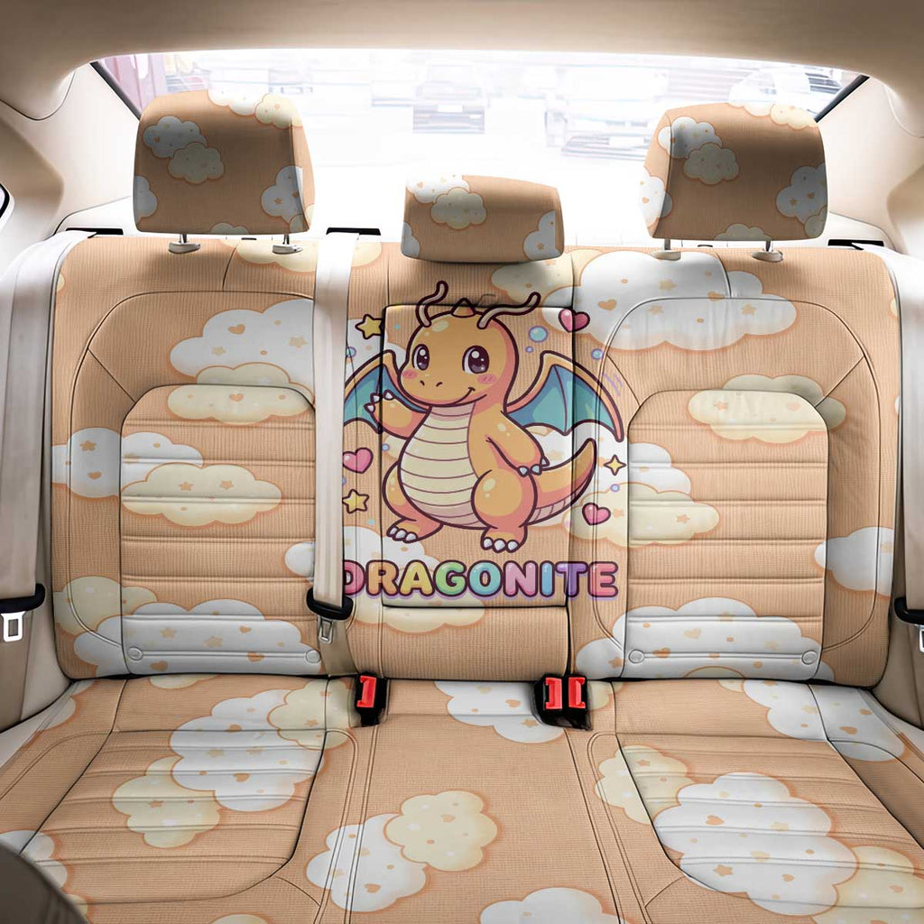 Dragonite Back Car Seat Cover Whimsical Pastel Cloud Art