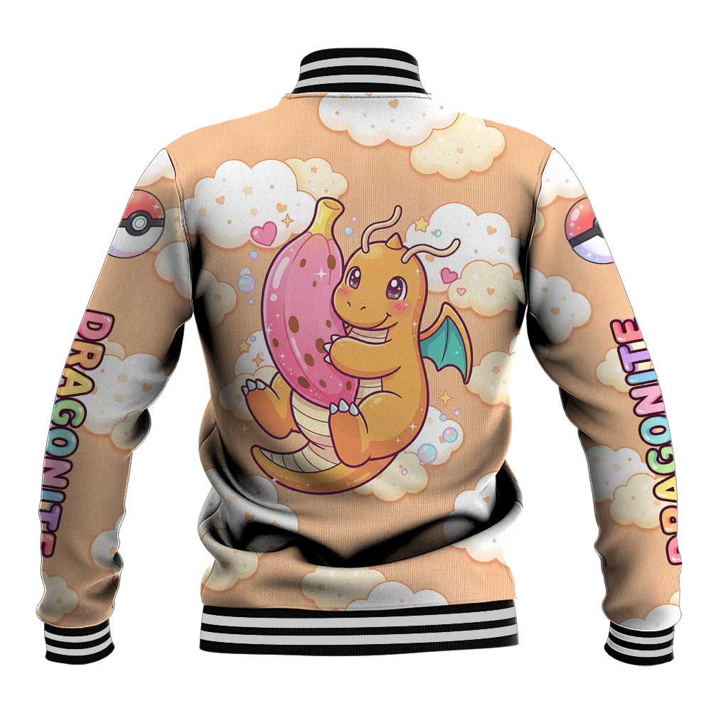 Dragonite Baseball Jacket Whimsical Pastel Cloud Art