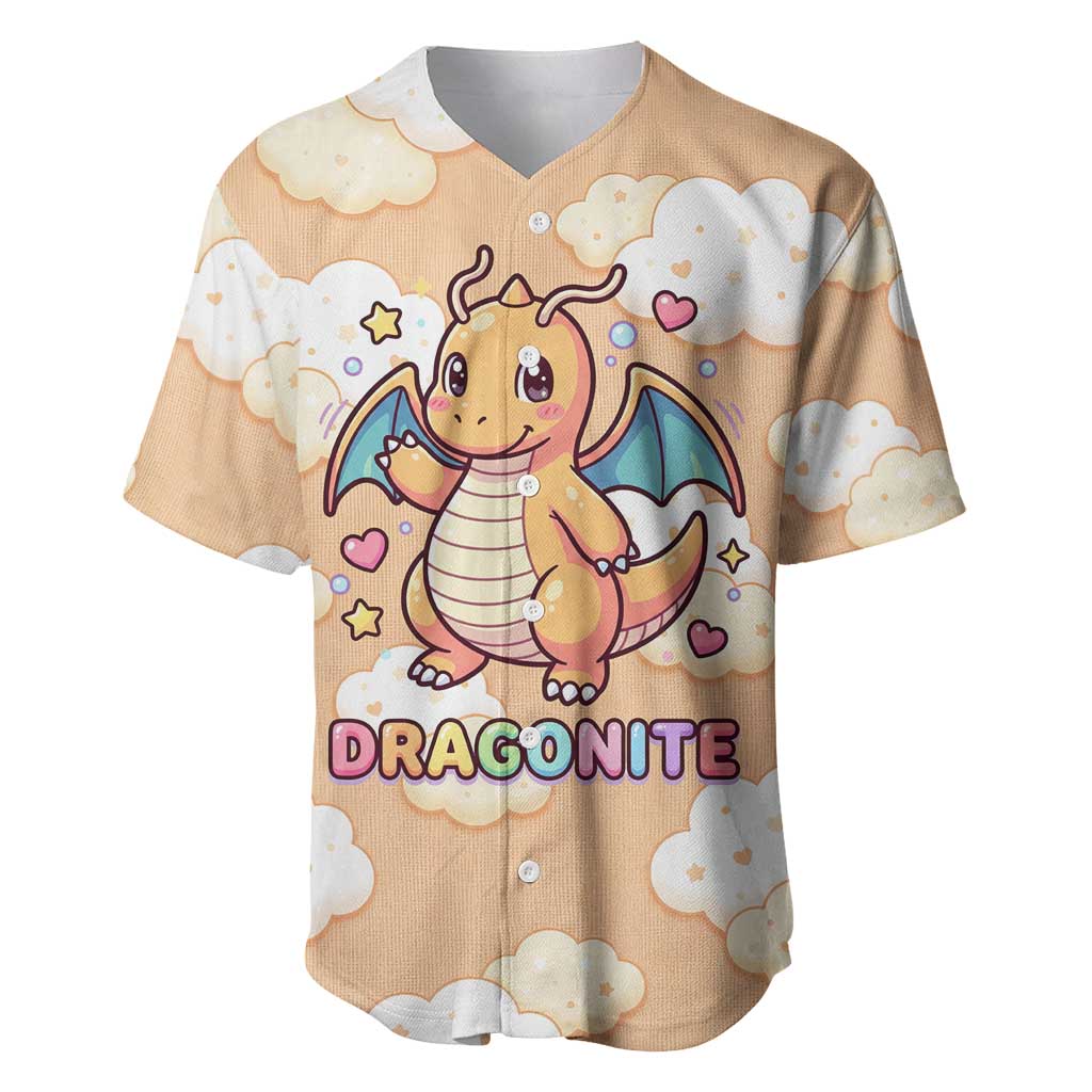 Dragonite Baseball Jersey Whimsical Pastel Cloud Art