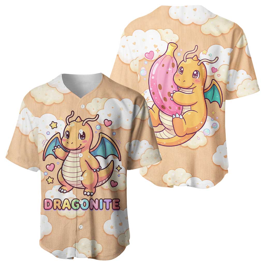Dragonite Baseball Jersey Whimsical Pastel Cloud Art