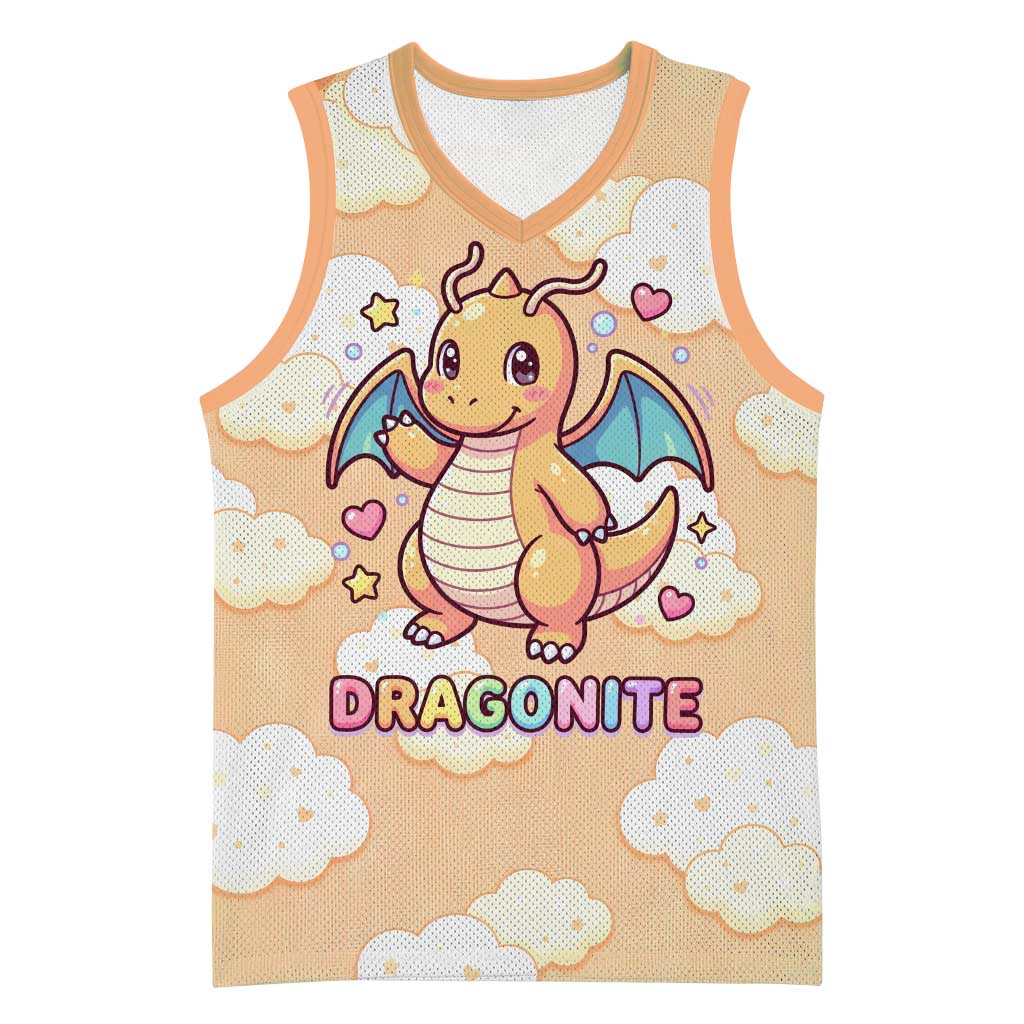 Dragonite Basketball Jersey Whimsical Pastel Cloud Art