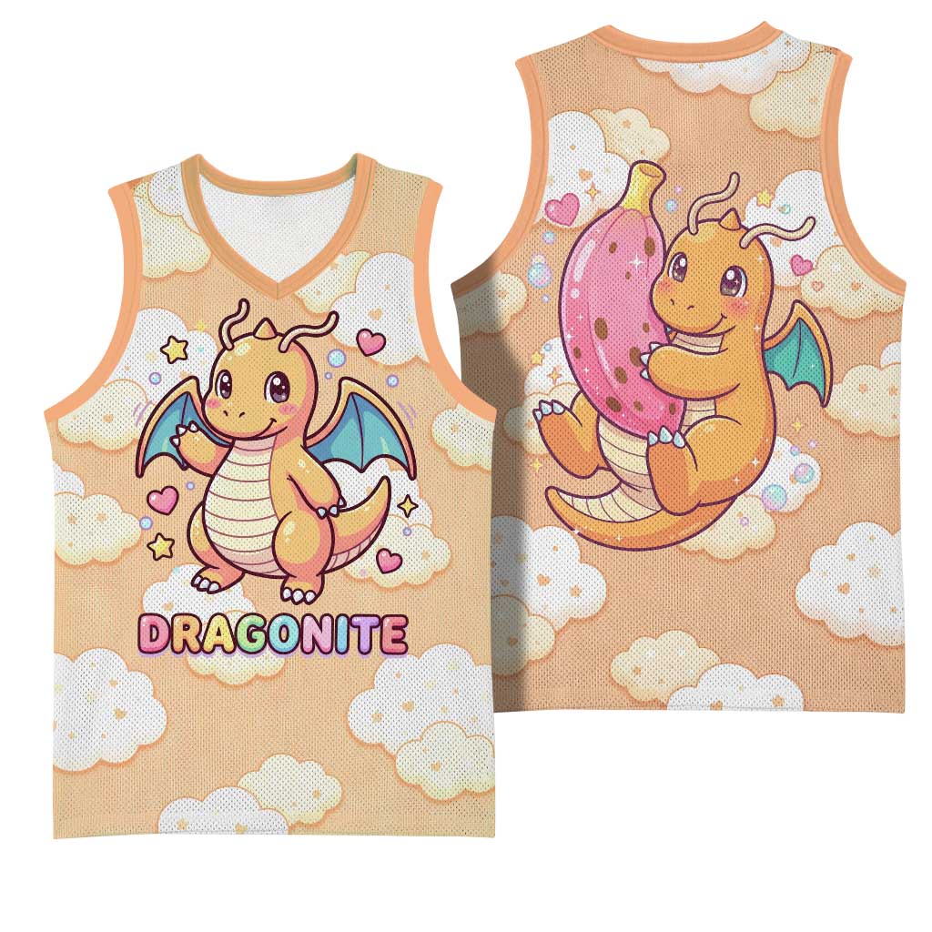 Dragonite Basketball Jersey Whimsical Pastel Cloud Art