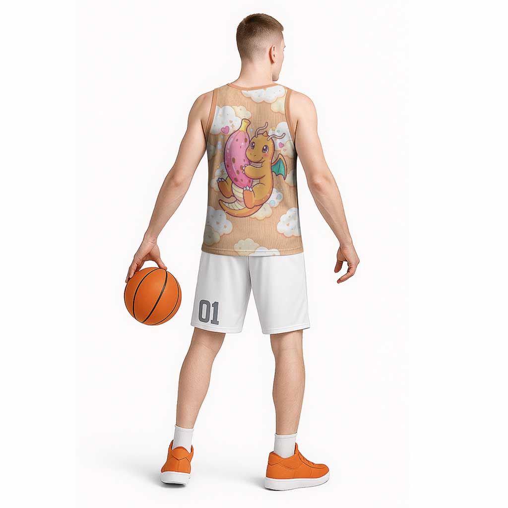 Dragonite Basketball Jersey Whimsical Pastel Cloud Art