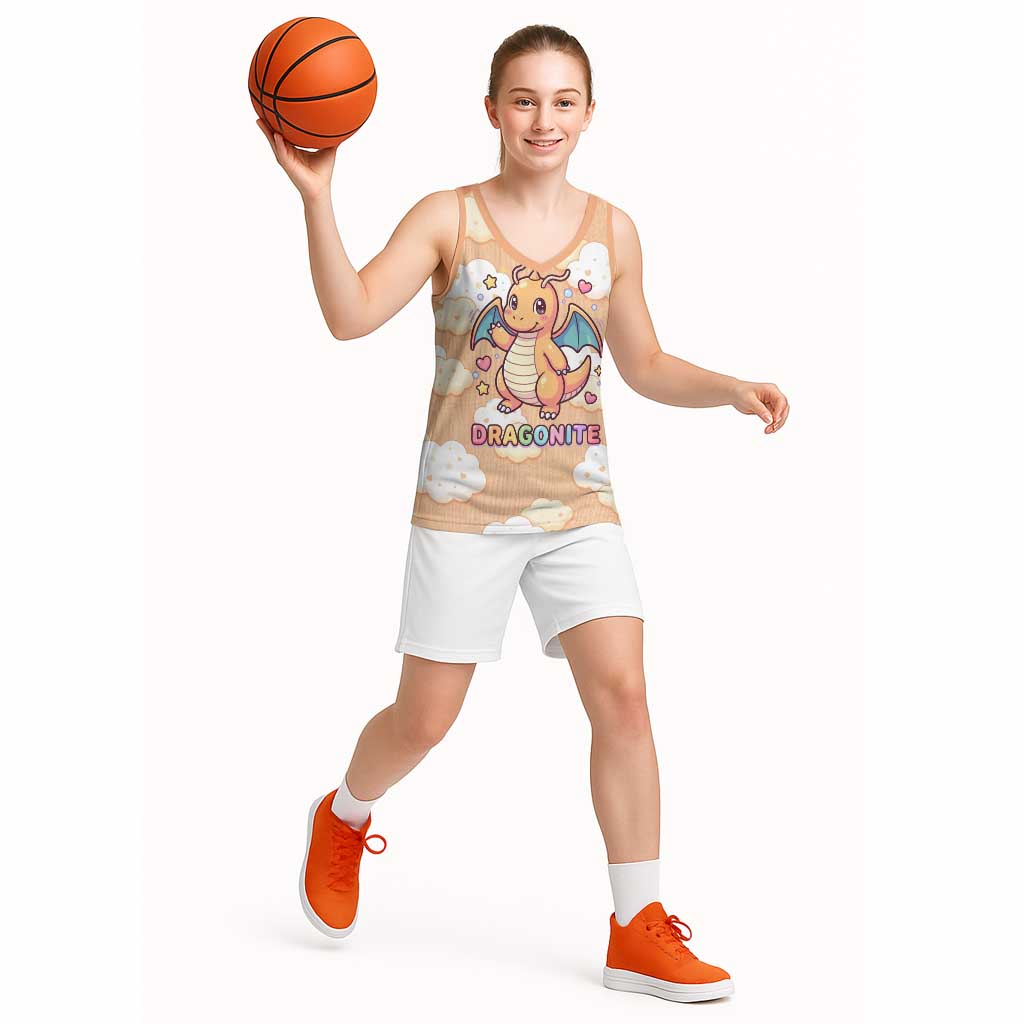 Dragonite Basketball Jersey Whimsical Pastel Cloud Art