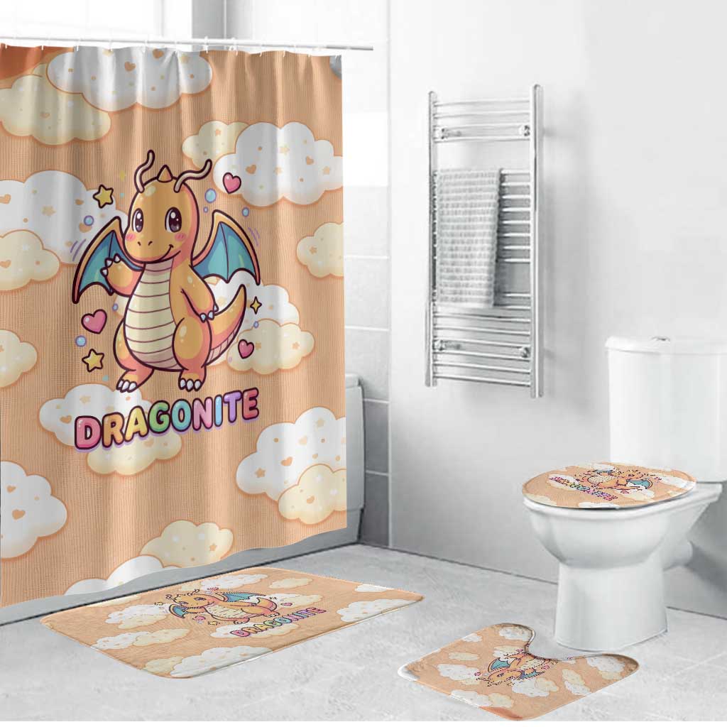 Dragonite Bathroom Set Whimsical Pastel Cloud Art