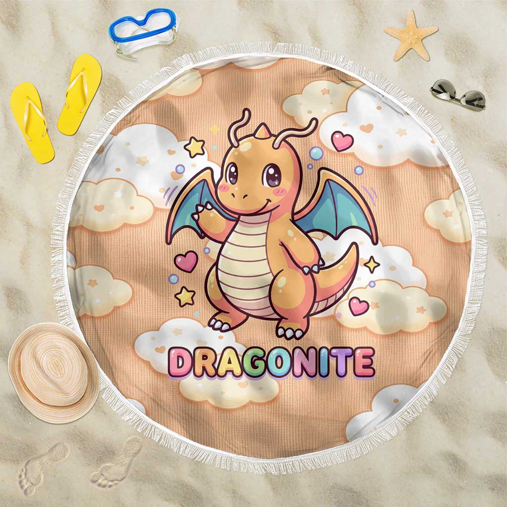Dragonite Beach Blanket Whimsical Pastel Cloud Art