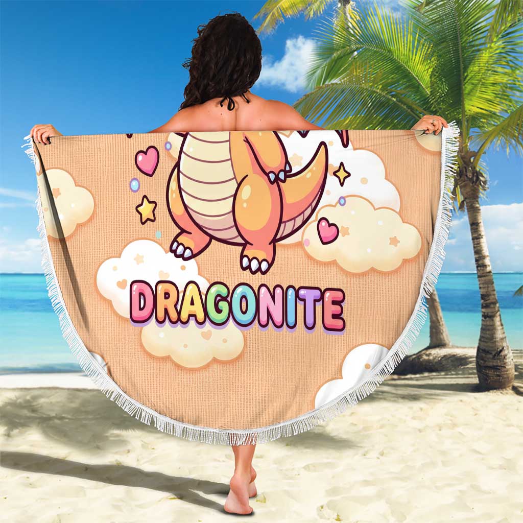 Dragonite Beach Blanket Whimsical Pastel Cloud Art